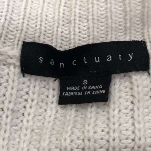 Anthropologie Sanctuary Sweater Size Small Light Gray Patch Pocket Pullover - Picture 5 of 9